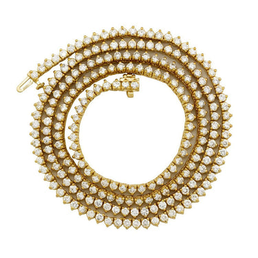 Diamond Tennis Chain in 10k Yellow Gold 26 inches 15.25 Ctw 4 mm